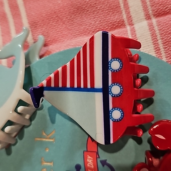 NWOT hair clips claw clip nautical sea octopus whale sailboat crab starfish - Picture 5 of 10